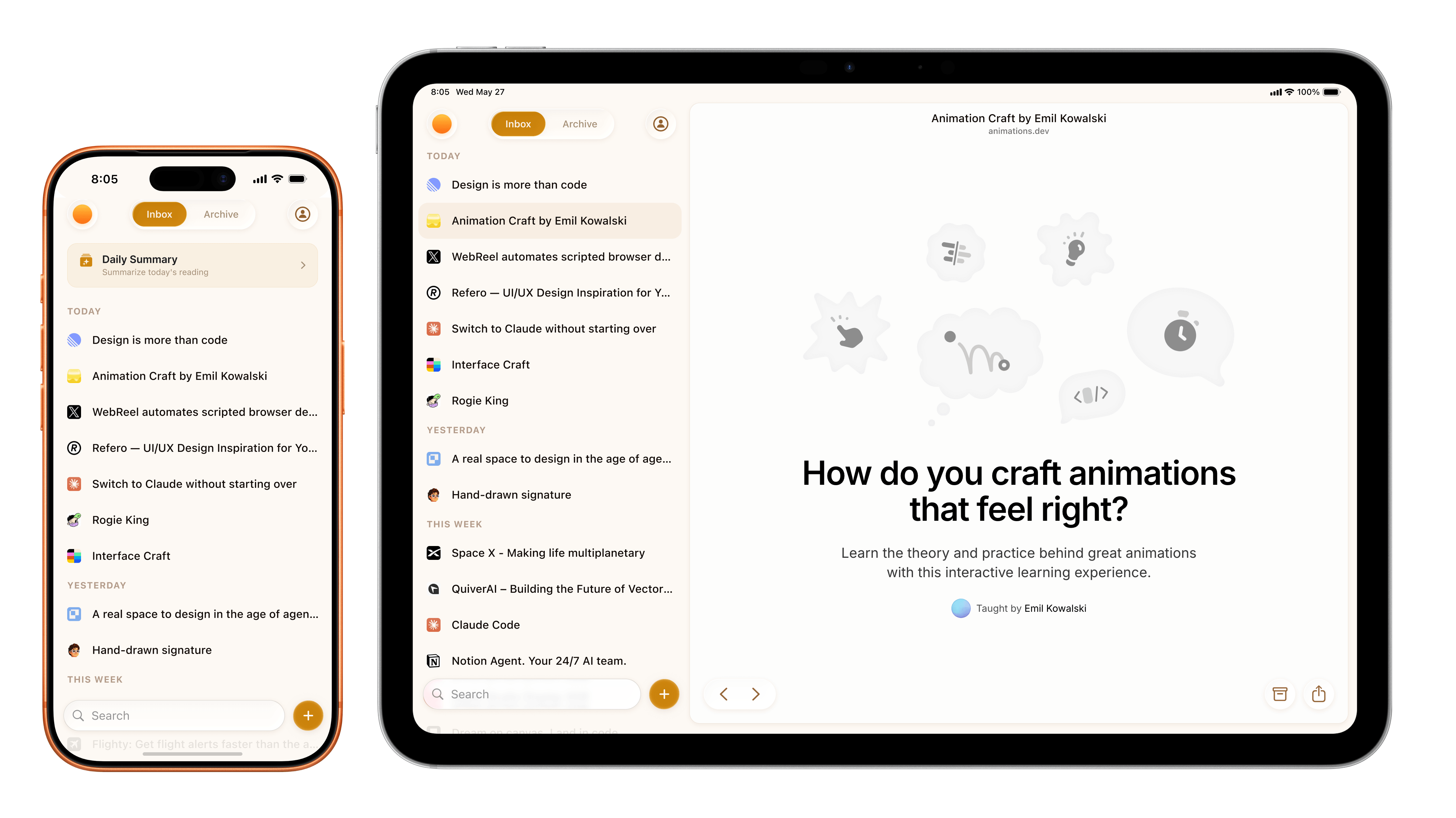 Shiori on iPhone and iPad