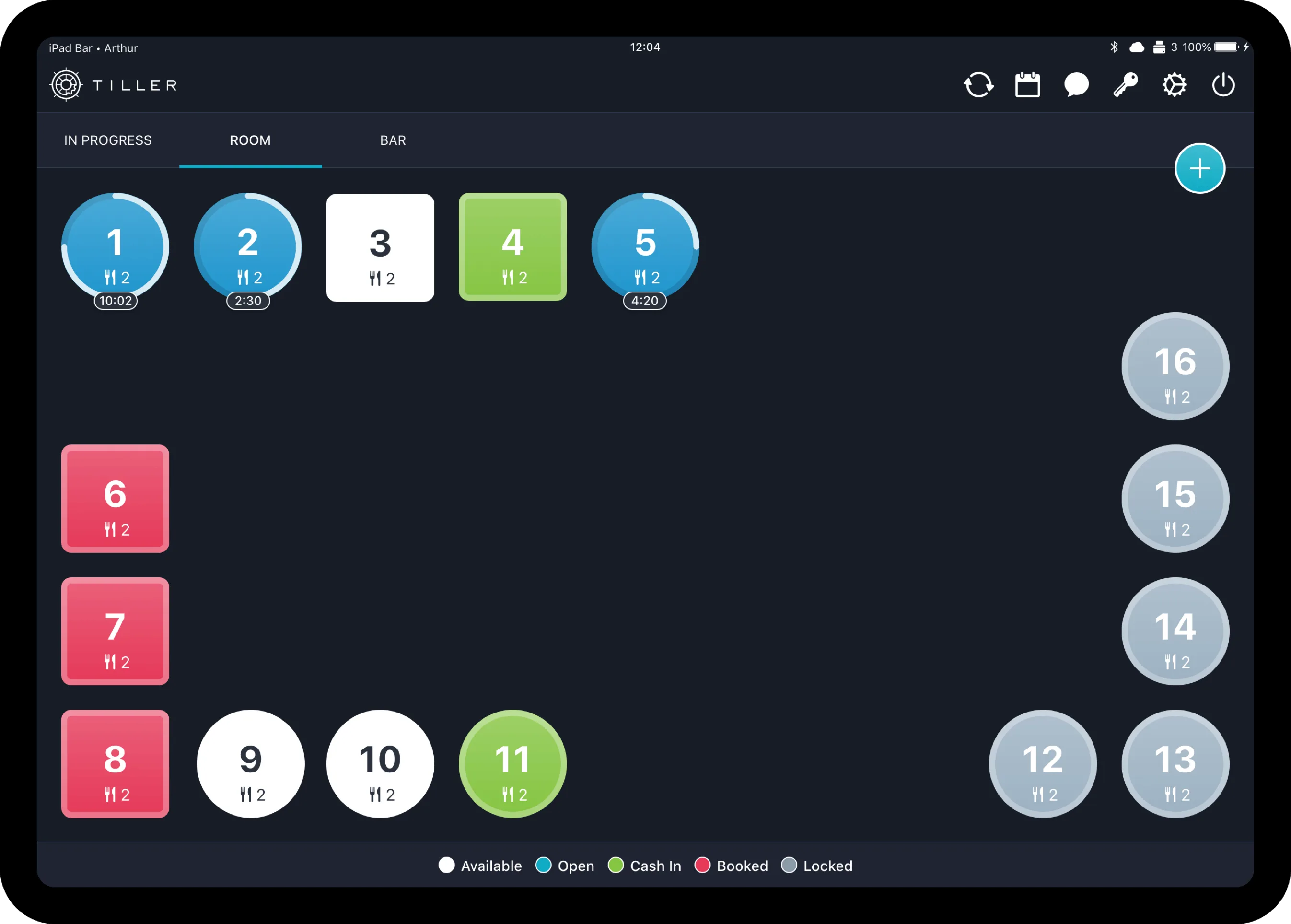 Tiller floor plan view